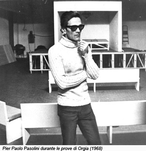 Pasolini ensayando su Orgía